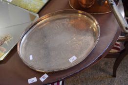 OVAL SILVER PLATED SERVING TRAY