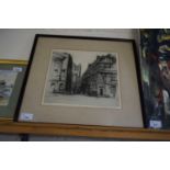 EDWARD SHARLAND, CHESTER CATHEDRAL, BLACK AND WHITE ETCHING, SIGNED IN PENCIL, F/G