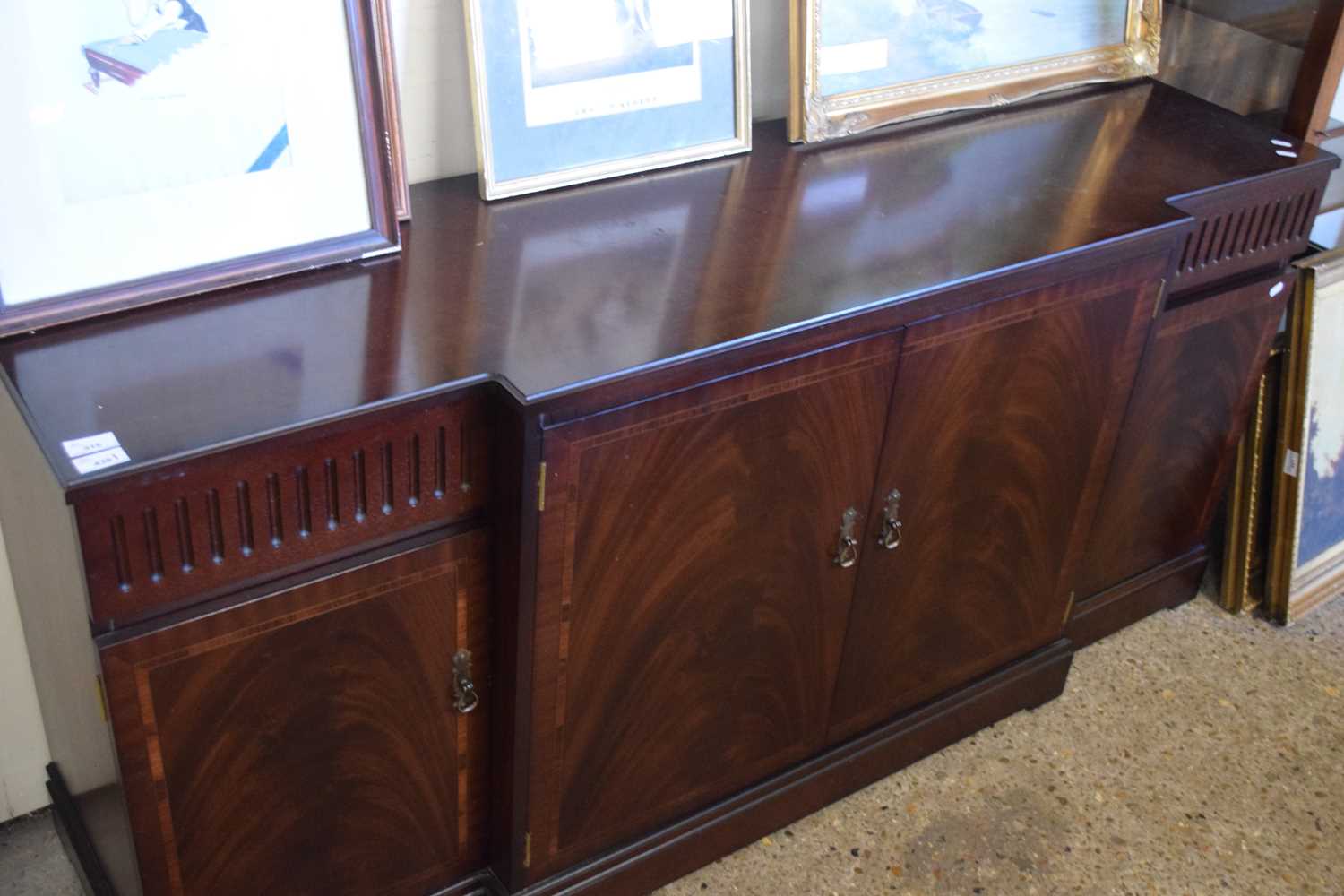 REPRODUCTION MAHOGANY BREAK FRONT SIDEBOARD