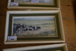 JASON PARTNER, 'STUDY OF FRIESIAN COWS IN PASTURE', WATERCOLOUR, F/G, 26CM WIDE