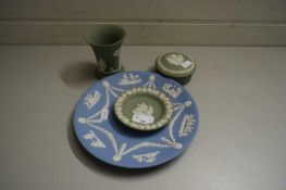 FOUR PIECES VARIOUS WEDGWOOD JASPERWARE