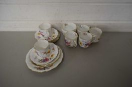 ROYAL CROWN DERBY FLORAL DECORATED PART TEA SET