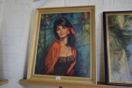 AFTER LOUIS SHABNER, 'MELANIE', VINTAGE COLOURED PRINT, FRAMED