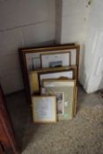 MIXED LOT VARIOUS FRAMED PICTURES TO INCLUDE WATERCOLOURS, PRINTS ETC
