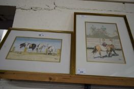 John Hunt (British 20th Century), Hunstanton Beach ponies, and a further example, Pencil,