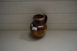 DOULTON LAMBETH STONEWARE HARVEST JUG WITH SILVER RIM