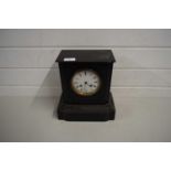 VICTORIAN BLACK SLATE CASED MANTEL CLOCK