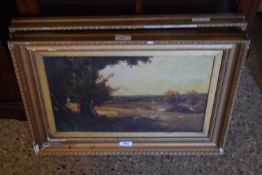 English School, Early 20th Century, Pair of landscapes, one signed with monogram (x2), oili on