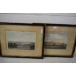 PAIR OF COLOURED ENGRAVINGS, 'BATTERSEA, CHELSEA AND LONDON FROM RUCKERS VILLA' AND 'VIEW OF CHELSEA