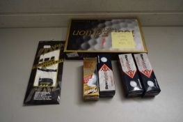 BOX OF TOUR EDITION GOLF BALLS PLUS FURTHER DUNLOP AND OTHER GOLF BALLS AND GOLF GLOVE