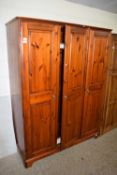 MODERN PINE TRIPLE WARDROBE, 136CM WIDE