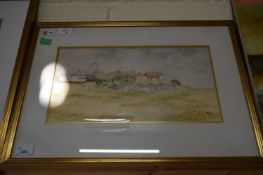 John Hunt (British 20th Century), Beach Huts, Southwold , Pencil, watercolour, signed.