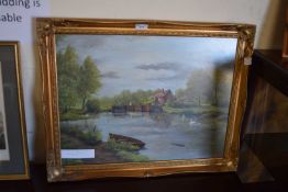 NORMAN PELLO, 'THE OLD LOCK-KEEPERS COTTAGE, COLTISHALL', GILT FRAMED