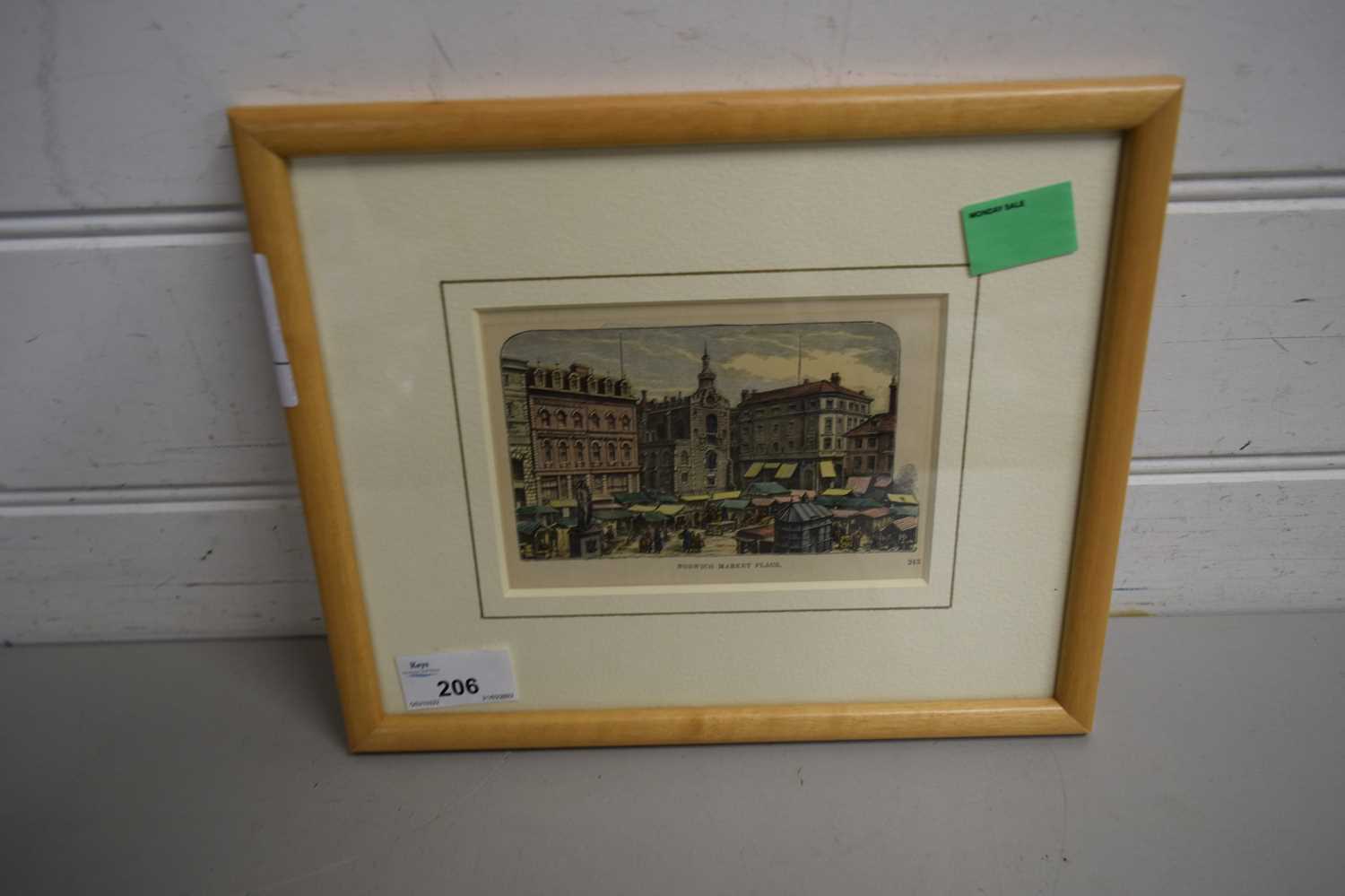 COLOURED ENGRAVING 'NORWICH MARKET PLACE', F/G
