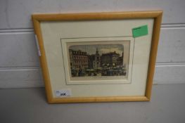 COLOURED ENGRAVING 'NORWICH MARKET PLACE', F/G