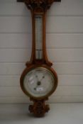 LATE VICTORIAN OAK CASED BANJO BAROMETER