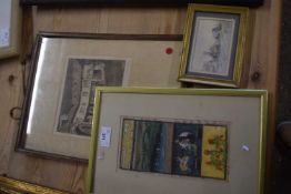 MIXED LOT: KEITH JOHNSON SMALL STUDY 'WICKHAMPTON', TOGETHER WITH A MOGHUL SCHOOL PICTURE AND A