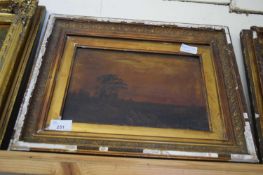 19TH/EARLY 20TH CENTURY SCHOOL STUDY OF A RURAL SCENE, OIL ON BOARD, EXTREMELY FADED AND