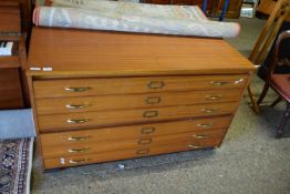 MODERN MAHOGANY FINISH SIX DRAWER PLANNERS CHEST