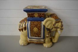 CERAMIC ELEPHANT SHAPED STOOL OR JARDINIERE STAND