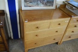 IN THE STYLE OF HEALS, A LIGHT OAK FOUR DRAWER CHEST