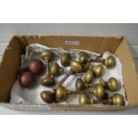 BOX OF BRASS DOOR KNOBS