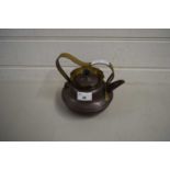 ARTS & CRAFTS BRASS AND COPPER KETTLE INITIALLED 'JM'