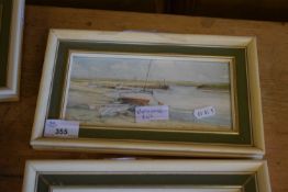 JASON PARTNER, 'A QUIET DAY AT MORSTON, NORFOLK', WATERCOLOUR, F/G, 26CM WIDE