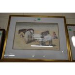 John Hunt (British 20th Century), Hunstanton Beach Ponies, and a further example, Pencil,