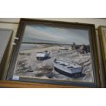 JASON PARTNER, STUDY 'A QUIET DAY, BLAKENEY NORFOLK', OIL ON BOARD, FRAMED, 59CM WIDE