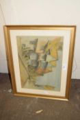 MIXED LOT COMPRISING WEBB, STUDY OF A STREET SCENE, WATERCOLOUR, F/G, TOGETHER WITH FURTHER