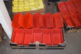 BOX OF RED PLASTIC WORKSHOP TRAYS