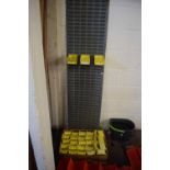 QUANTITY OF YELLOW WORKSHOP TRAYS AND METAL RACKING