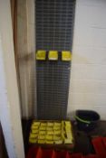 QUANTITY OF YELLOW WORKSHOP TRAYS AND METAL RACKING