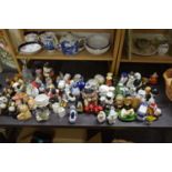 LARGE COLLECTION OF VARIOUS NOVELTY SALT AND PEPPER POTS ETC