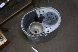 GALVANISED MOP BUCKET AND VARIOUS TOOLS