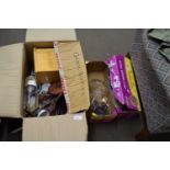 THREE BOXES VARIOUS HOUSE CLEARANCE SUNDRIES, HAND DRILL ETC