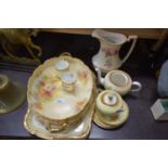 QUANTITY OF FLORAL DECORATED TEA AND TABLE WARES