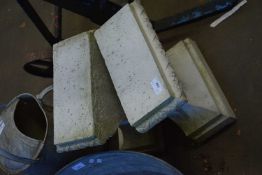 TWO CONCRETE BENCH SUPPORTS