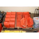 BOX CONTAINING RED PLASTIC WORKSHOP TIDY TRAYS