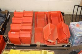 BOX CONTAINING RED PLASTIC WORKSHOP TIDY TRAYS