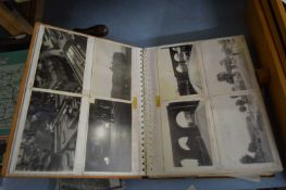 PHOTO ALBUM WITH QUANTITY OF PHOTOS OF TRAINS AND SHIPPING