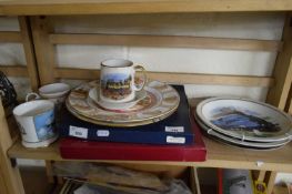 QUANTITY OF COMMEMORATIVE CHINA INCLUDING COALPORT MUG TO MARK 40TH ANNIVERSARY OF END OF WWII, 50TH