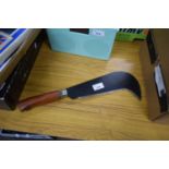 WOODEN HANDLED BILL HOOK