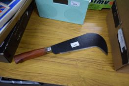 WOODEN HANDLED BILL HOOK