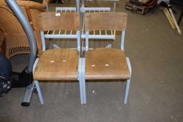 TWO PAINTED PLYWOOD CHAIRS