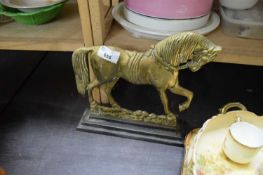 BRASS AND CAST IRON DOOR STOP FORMED AS A HORSE