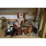 STAFFORDSHIRE DOG AND OTHER ITEMS