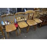 FOUR SPINDLE BACK KITCHEN CHAIRS