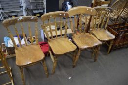 FOUR SPINDLE BACK KITCHEN CHAIRS